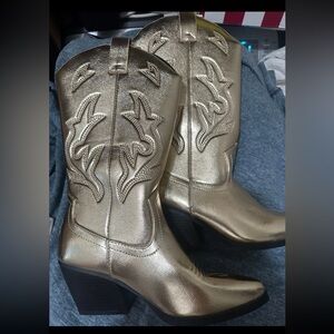 Gold Western-Style Women's Boots